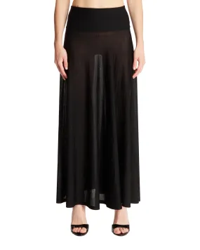 Black Fluid Knitted Skirt