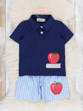 Blue Gingham Teacher's Apple Outfit