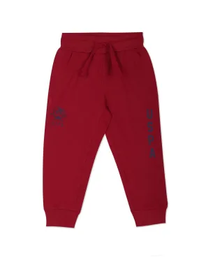 Boys Drawstring Waist Brand Print Joggers