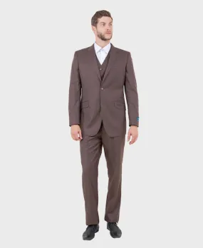 Cocoa Wool Modern Fit 3 Piece Suit