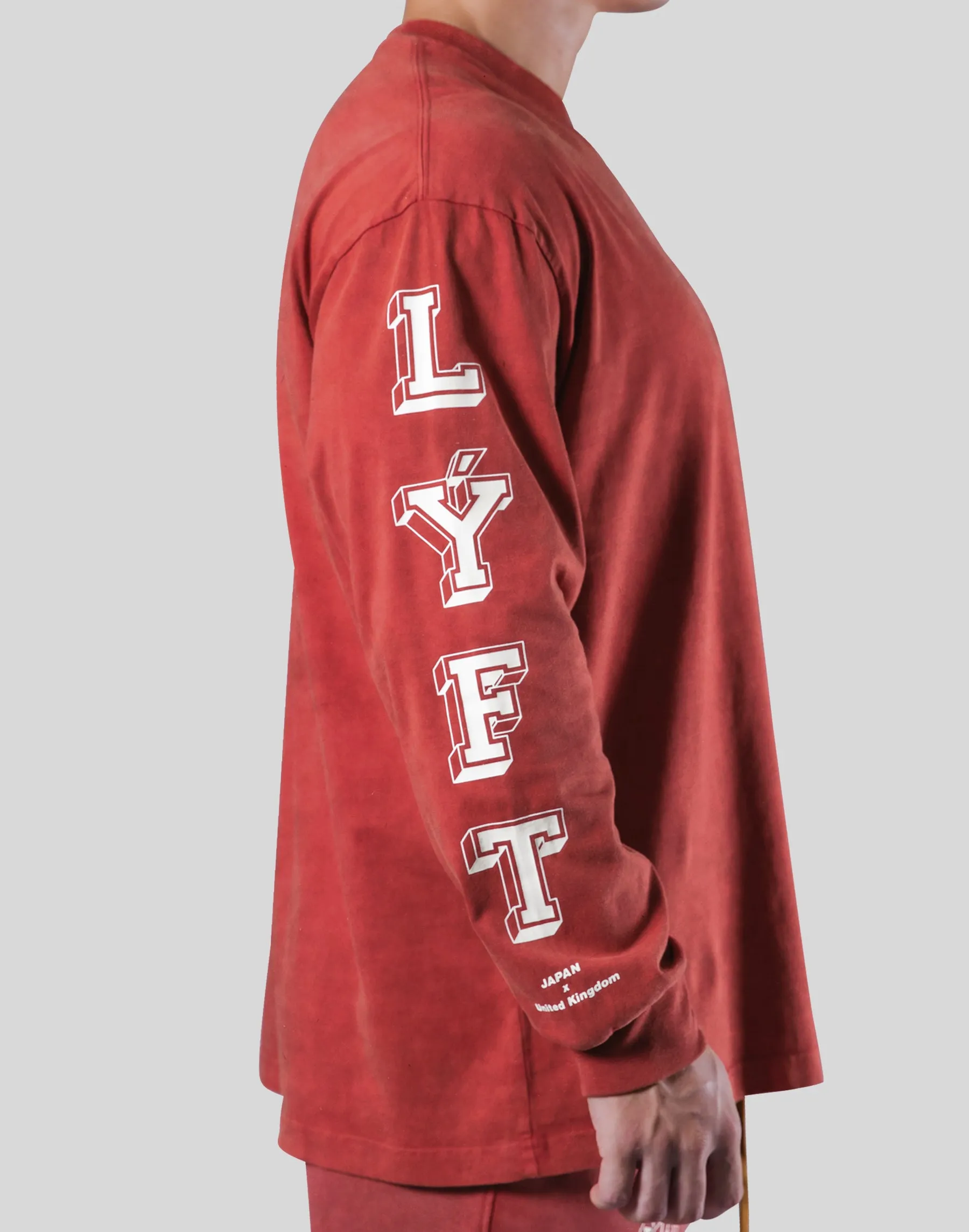 College Logo Vintage Long T-Shirt - Red