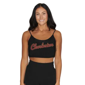 College of Charleston Black Spaghetti Tank Top