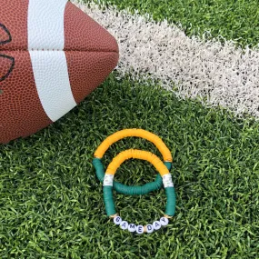 GAMEDAY BRACELET SET GREEN/WHT GRY/BRIGHT GOLD