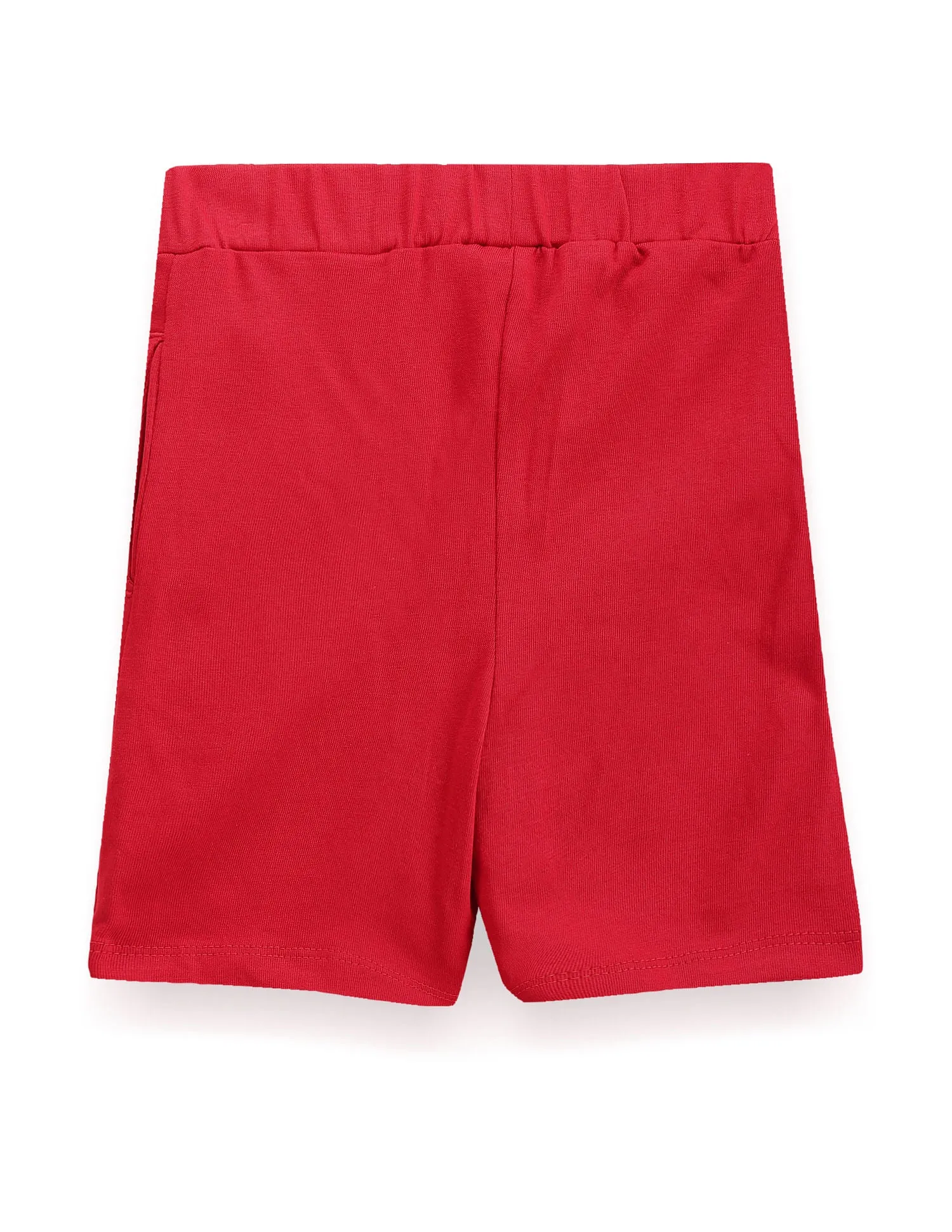 Girls Solid Cotton Shorts