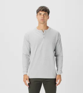 Henley LS Tee Silver Marle