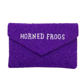 HORNED FROGS TCU TEXAS CHRISTIAN UNIVERSITY MINI CLUTCH