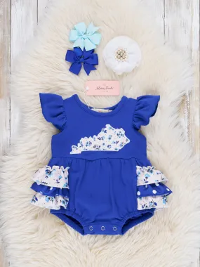 KY Blue Floral Ruffle Bubble