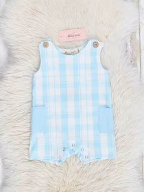 Light Blue Gingham Pocket Johnny