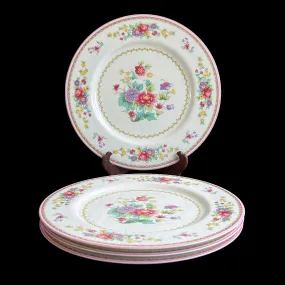 Mikasa Cheshire Bone China Floral Dinner Plates. Set of 4. Discontinued