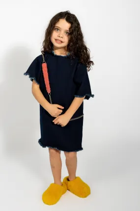 NAVY DENIM OVERSIZED T-SHIRT DRESS