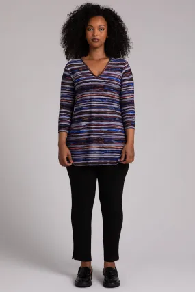 Nu Ideal V-Neck Tunic Plus | Elemental Stripes