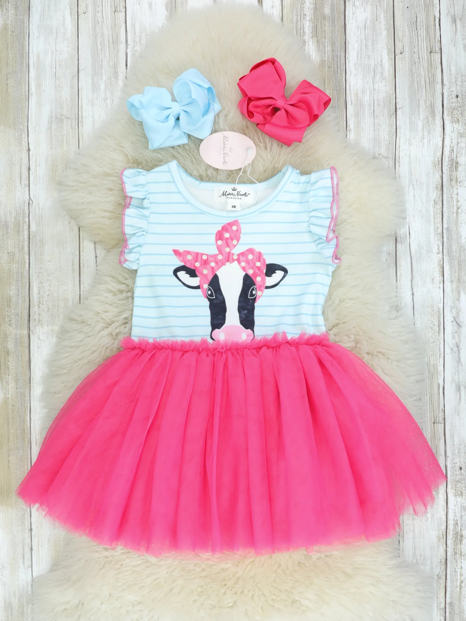 Pink Cow Tulle Dress