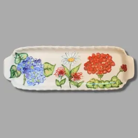 Summer Floral Medium Handled Rectangular Tray