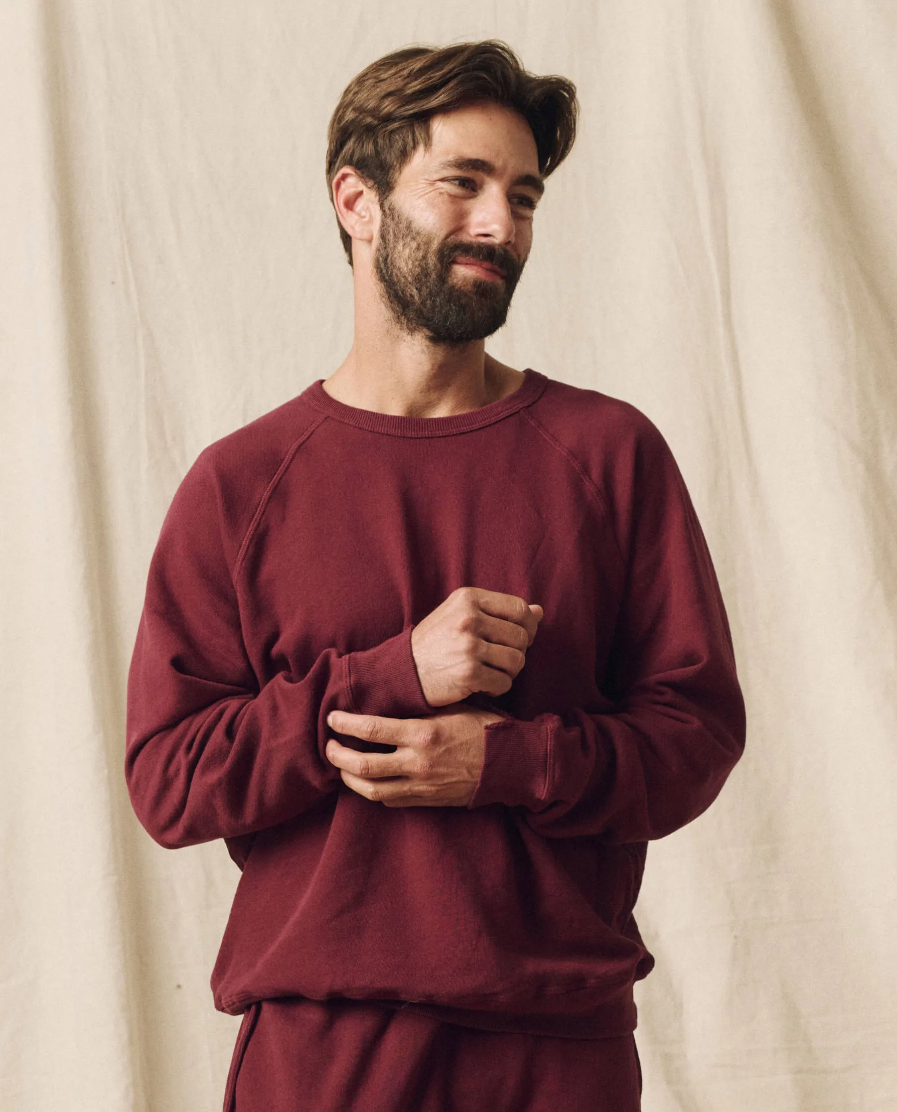 The Men's College Sweatshirt. Solid -- Mulled Wine