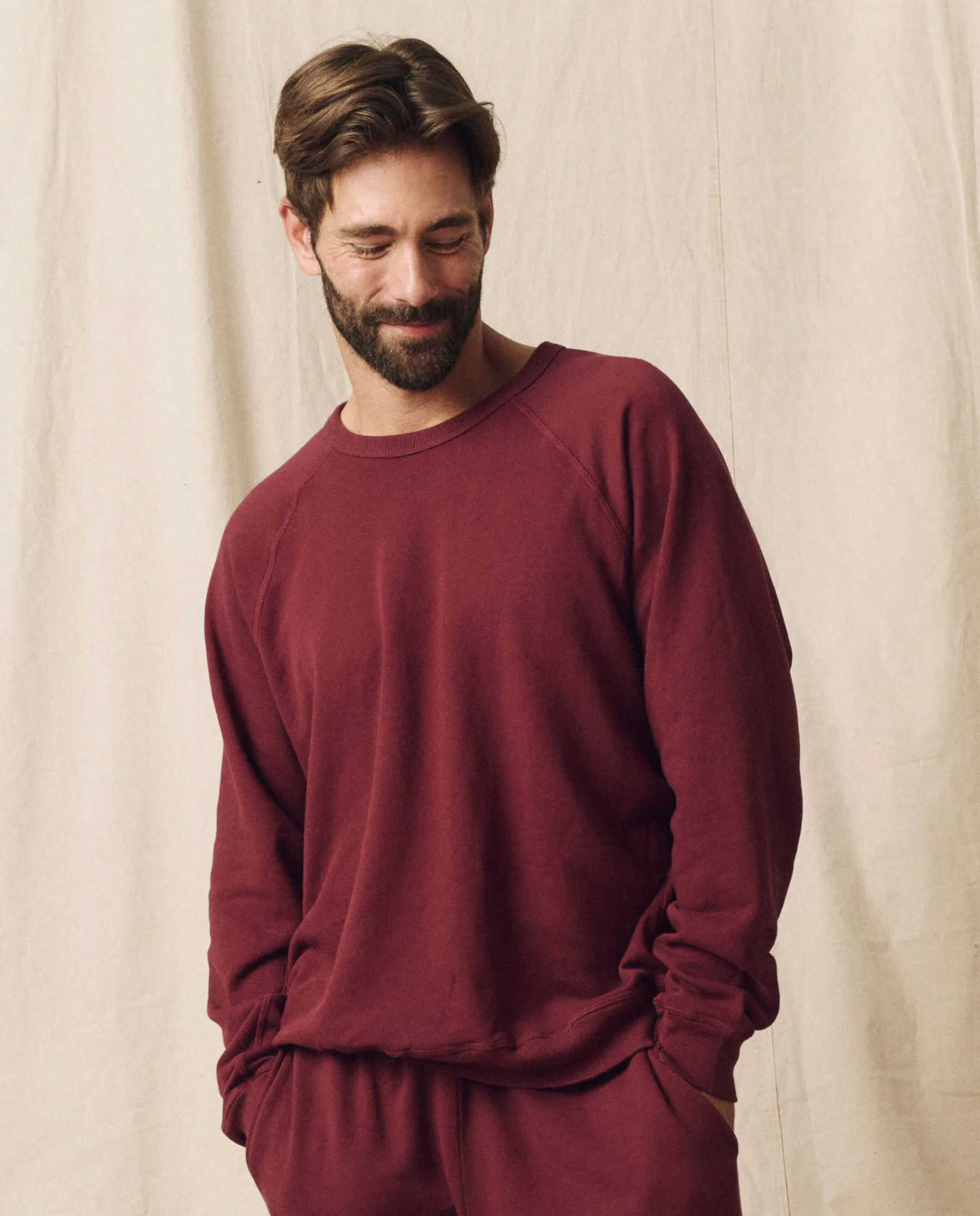 The Men's College Sweatshirt. Solid -- Mulled Wine