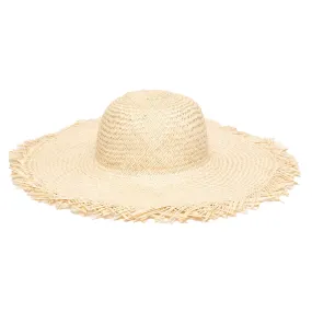 Women's Woven Sun Hat W/ Frayed Edge (SPS1006)