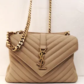 YSL Taupe Medium College Bag