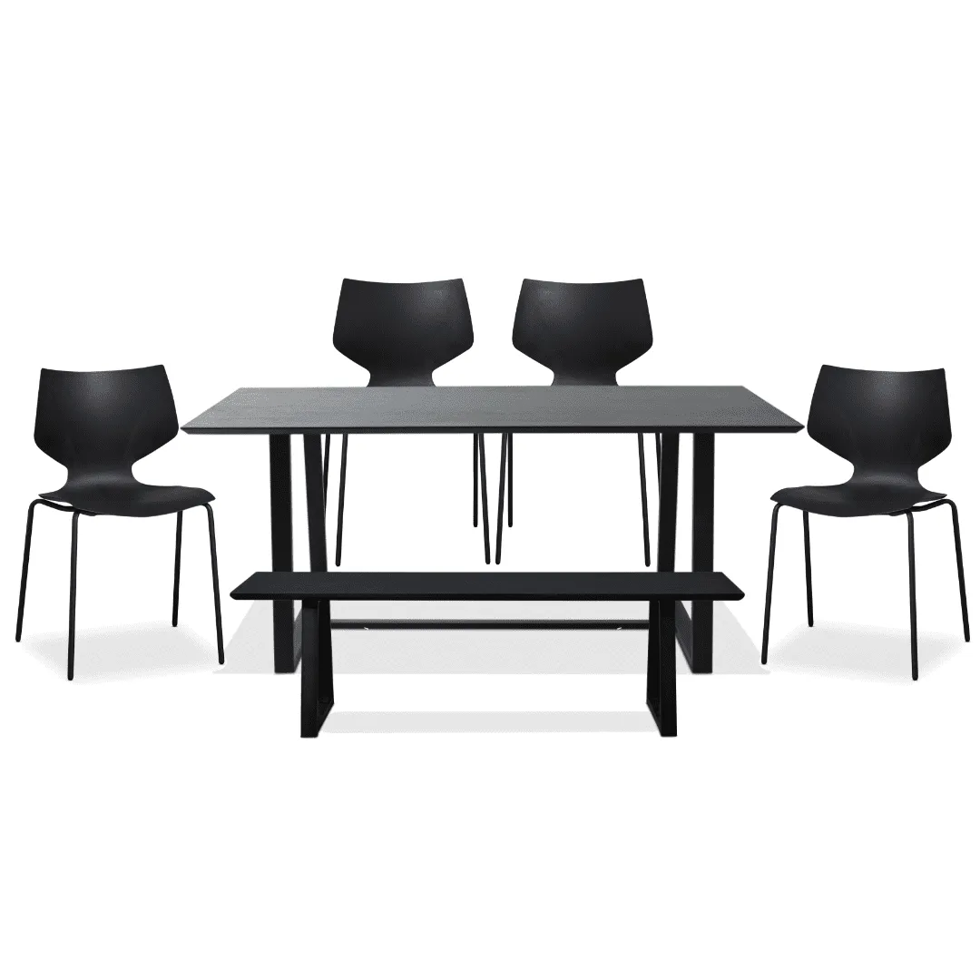 Zander Black Six Seater Dining Set